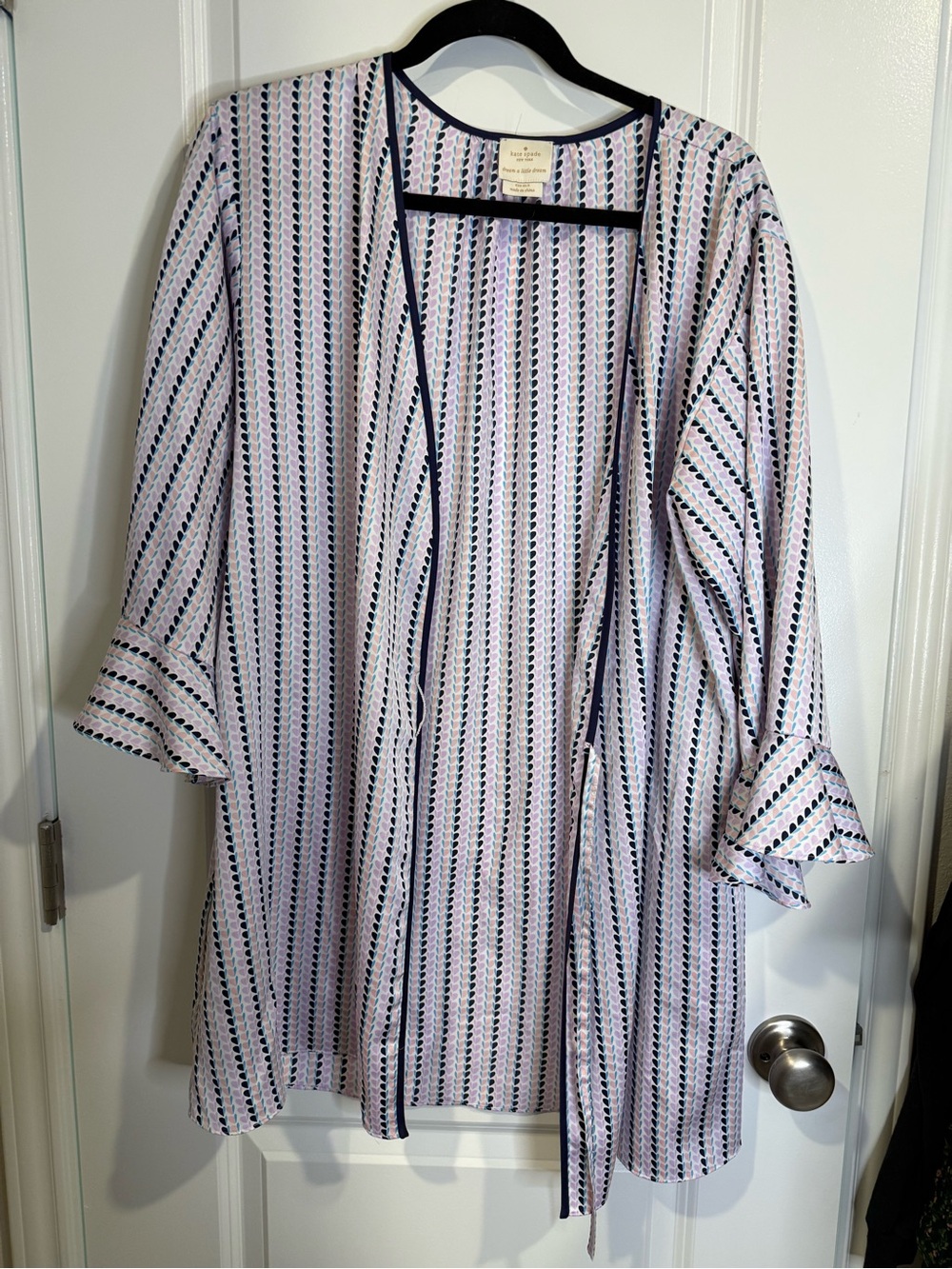 kate spade Pink Striped Lightweight bathrobe